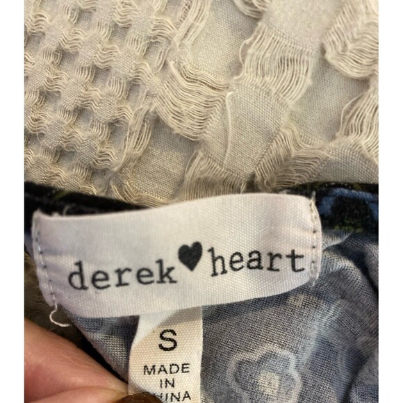 Derek Heart Dress Navy Blue Pattern Paisley Size  Small Long Sleeve 8% Spandex - Picture 8 of 11